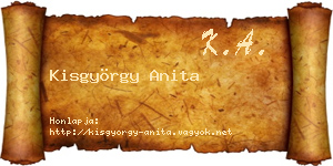 Kisgyörgy Anita névjegykártya