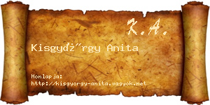 Kisgyörgy Anita névjegykártya